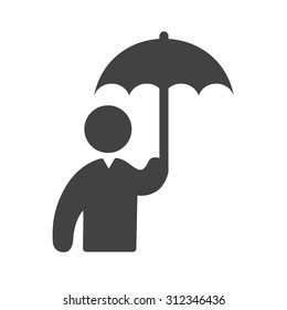 Umbrella, holding, protection icon vector image. Can also be used for activities. Suitable for use on web apps, mobile apps and print media.