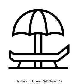 Umbrella holiday outline icons, minimalist vector illustration and transparent graphic element. Isolated on white background