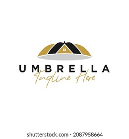 umbrella house inspiration illustration logo design