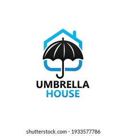 Umbrella house logo template design