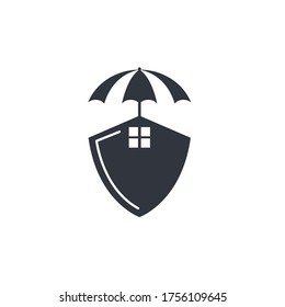 umbrella house logo  vector icon of insurance  illustration design 