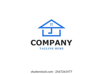 umbrella and house minimal logo