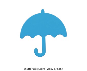 Umbrella icon 3d rendering illustration