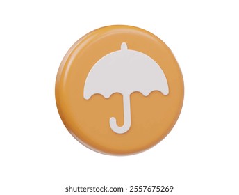 Umbrella icon 3d rendering illustration