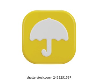 umbrella icon 3d rendering vector illustration