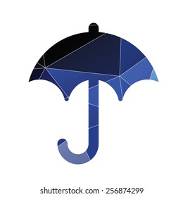 umbrella icon Abstract Triangle Geometrical background 