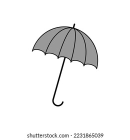 Umbrella icon. Autumn weather. Editable line stroke. Pixel perfect. Vector illustration. Stock image.