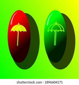 umbrella icon, beach umbrella pin-shaped umbrella icon