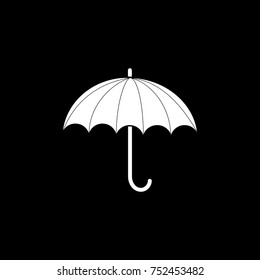 Umbrella icon. Black background. Vector.