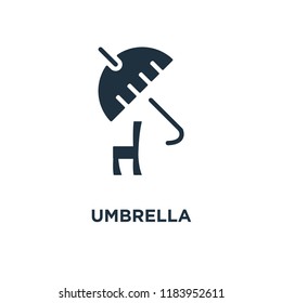 Umbrella icon. Black filled vector illustration. Umbrella symbol on white background. Can be used in web and mobile.