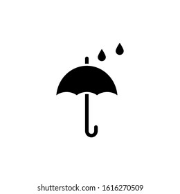 Umbrella icon black flat shape design isolated on white background