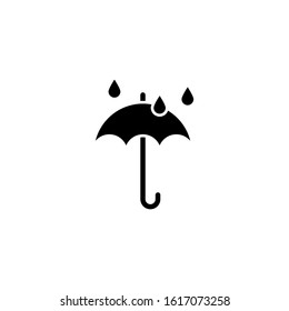 Umbrella icon black flat shape design isolated on white background