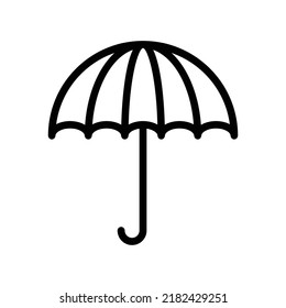 Umbrella icon in black outline style