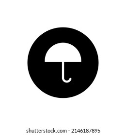Umbrella icon in black round