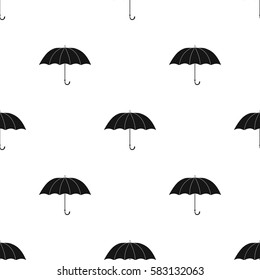Umbrella icon in black style isolated on white background. England country pattern stock vector illustration.