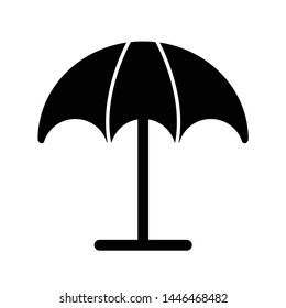 umbrella icon black vector icon  