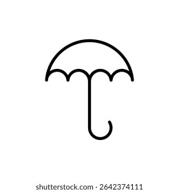 Umbrella icon. Black vector illustration.