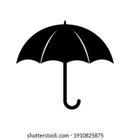 umbrella icon in black and white dal flat style