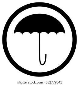 Umbrella icon black white protection icon, vector illustration