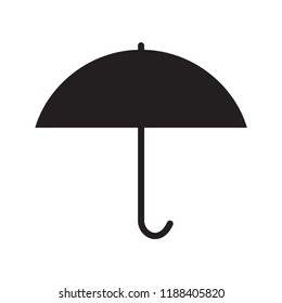 Umbrella. Icon. Black and white vector illustration.