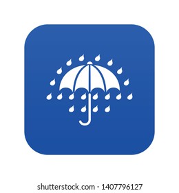 Umbrella icon blue vector isolated on white background
