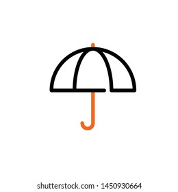 Umbrella Icon - Bussiness and Finance Orange Premium Icon Set Vector Eps 10 Editable