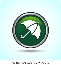 Umbrella Icon Button Design Illustration. Insurance, Protection Icon