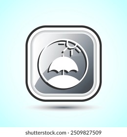 Umbrella Icon Button Design Illustration. Insurance, Protection Icon