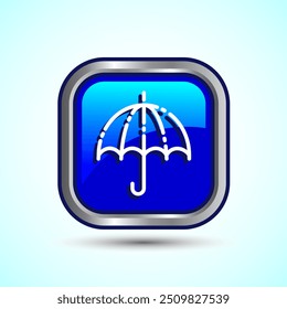 Umbrella Icon Button Design Illustration. Insurance, Protection Icon