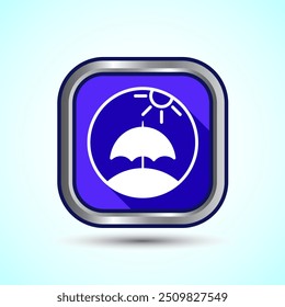 Umbrella Icon Button Design Illustration. Insurance, Protection Icon