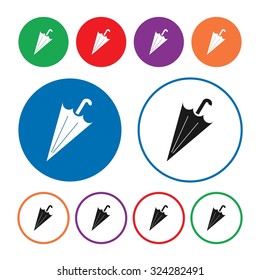 Umbrella icon. Button. Vector illustration
