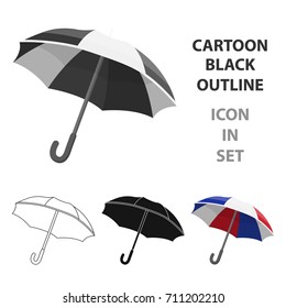 Umbrella icon in cartoon style isolated on white background. France country symbol stock vector illustration.