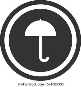 Umbrella icon , circle sign design