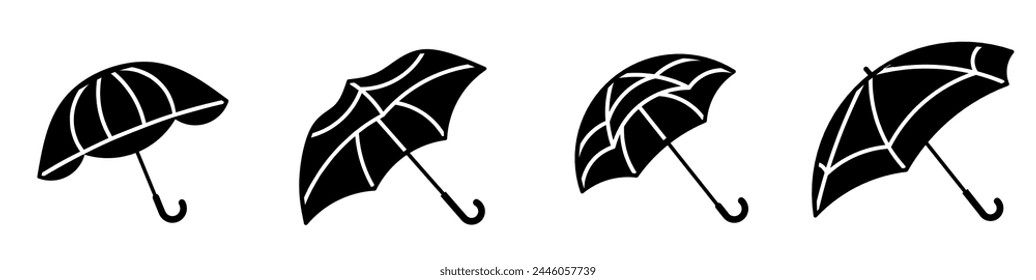 Umbrella icon collection. Stock vector illustration.