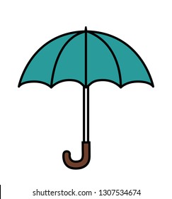 Umbrella icon color line silhouette rain protection flat vector eps 10