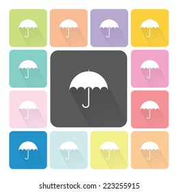 Umbrella Icon color set vector illustration.