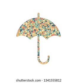 umbrella icon. Colored mosaic with polygons
