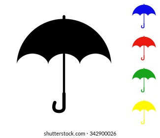 umbrella icon - colored vector set
