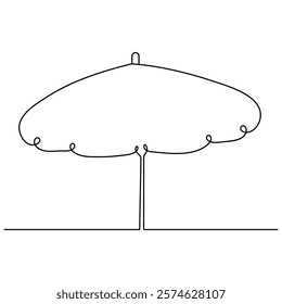 Umbrella icon  continuous one line drawing  outline vector illustration