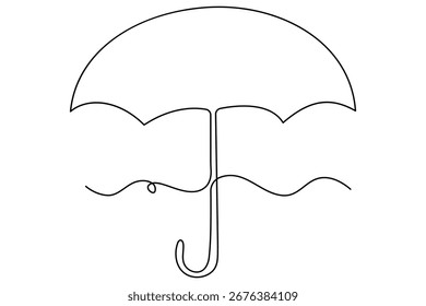 Umbrella icon continuous one line drawing minimalist style summer holiday outline vector illustration
