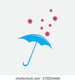 umbrella, icon for corona virus vector design