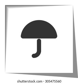 Umbrella icon with cut out shadow effect