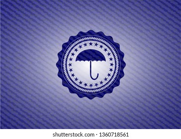 umbrella icon with denim texture