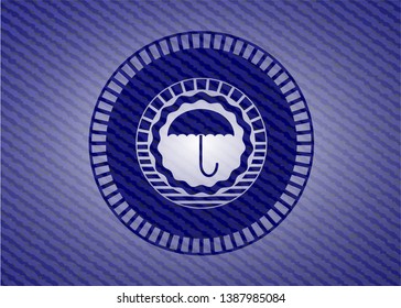 umbrella icon with denim texture