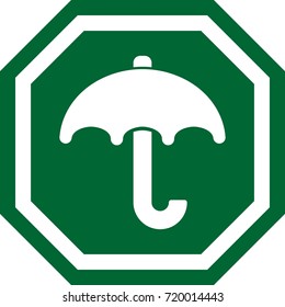 Umbrella icon. design of an octagonal sign. 
