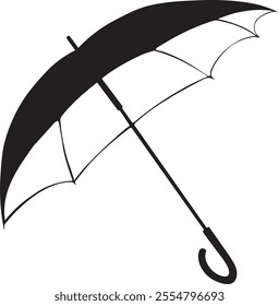 Umbrella icon design silhouette vector art illustration on a white background