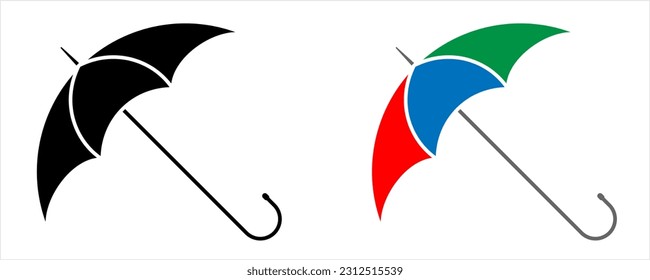 Umbrella Icon Design, Warning Label For Packing Vector Art Illustration