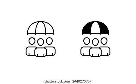 Diseño de icono de paraguas con fondo blanco ilustración de stock