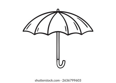 umbrella icon doodle hand drawn. Outline drawing umbrella line clipart symbol. Vector illustration