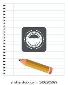 umbrella icon draw (pencil strokes). Vector Illustration. Detailed.